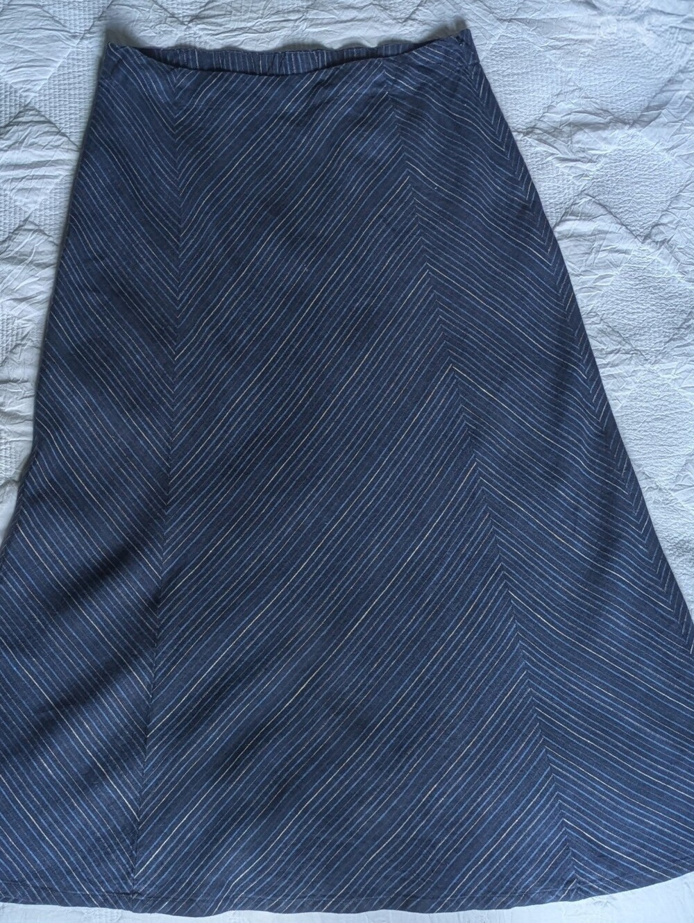 EUC....J. Jill Love Linen Chevron Striped Maxi Skirt Size Small